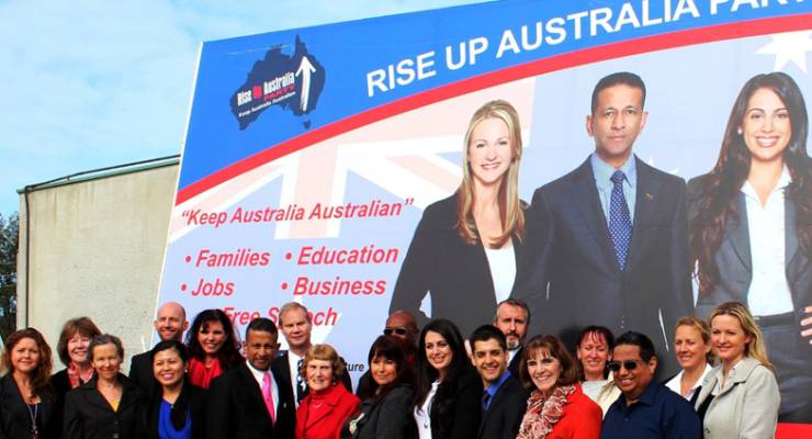 Rise Up Australia candidates in Melbourne for the official campaign launch