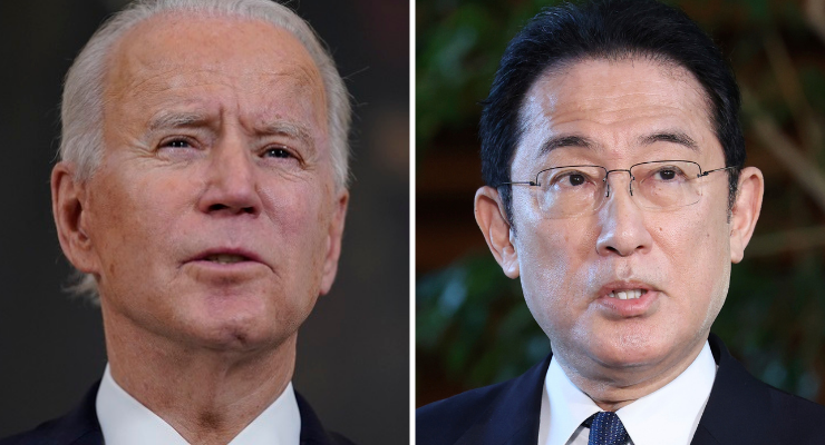 US President Joe Biden and Japan Prime Minister Fumio Kishida (Image: Masanori Genko/AAP)