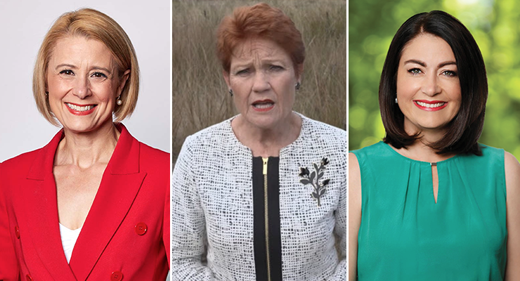 Kristina Keneally, Pauline Hanson, and Terri Butler (Images: Supplied/AAP)