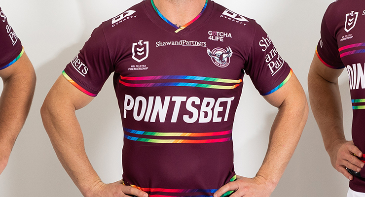 The Manly Warringah Sea Eagles pride jersey (Image: AAP/Supplied by Manly Warringah Sea Eagles)
