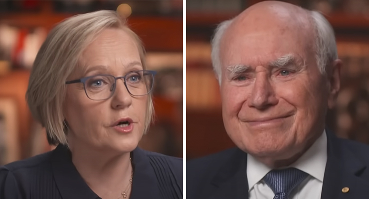 Sarah Ferguson speaks to former prime minister John Howard on 7.30 (Image: 7.30/ABC)