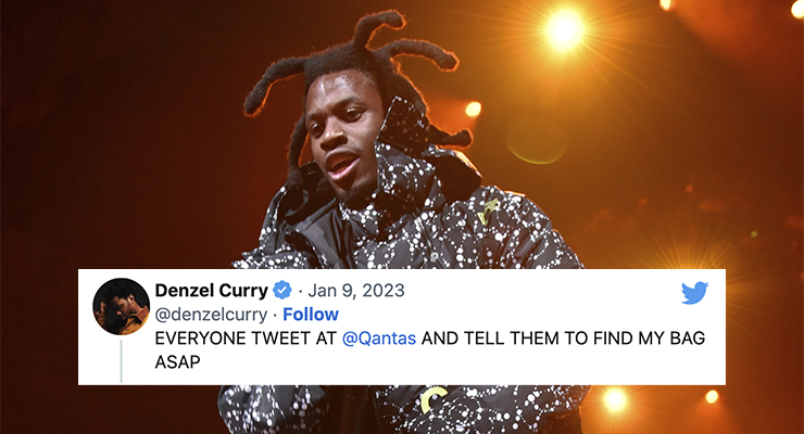 Denzel Curry performing in 2019 (Image: AAP/Rob Grabowski/Invision/AP/Twitter)