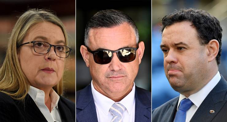 Former public servant Jennifer West, former NSW deputy premier John Barilaro and former NSW trade minister Stuart Ayres