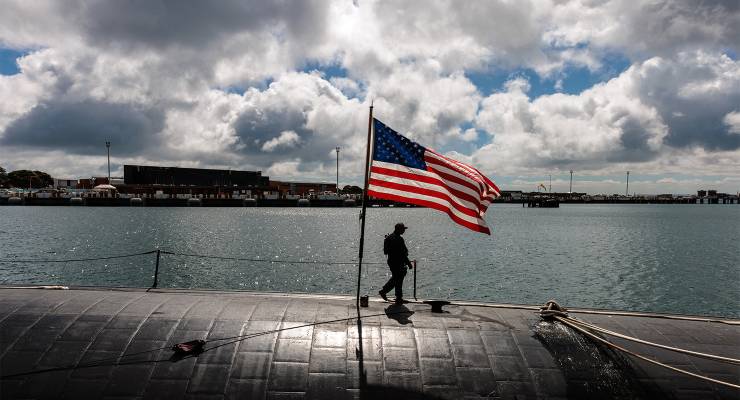 A Los Angeles-class nuclear-powered fast attack submarine (Image: AAP/Richard Wainwright)