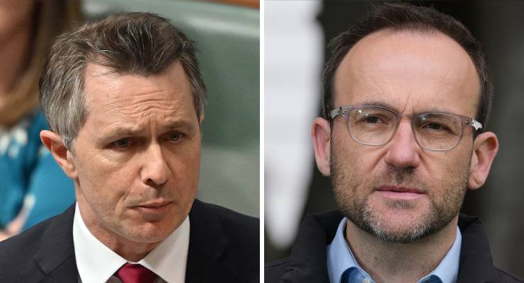Minister for Education Jason Clare and Greens Leader Adam Bandt (Images: AAP)