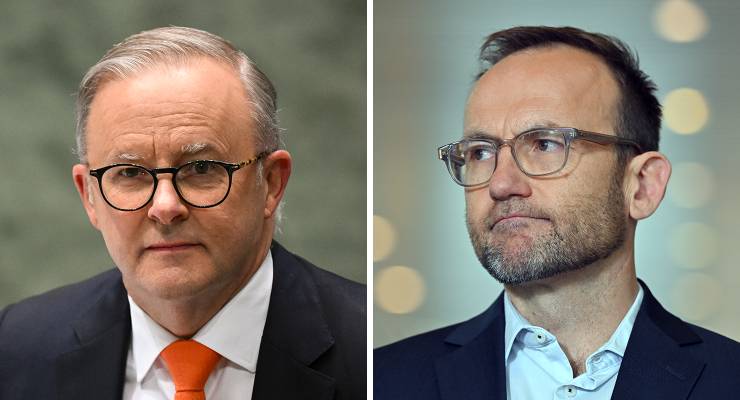 Prime Minister Anthony Albanese and Greens Leader Adam Bandt (Images: AAP)