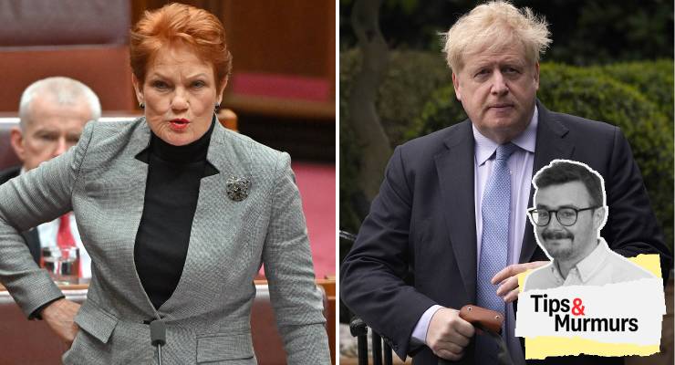 Pauline Hanson and Boris Johnson (Image: AAP/AP)