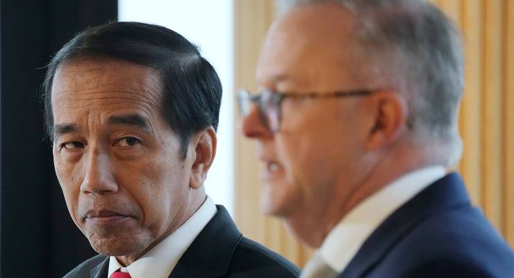 Indonesian President Joko Widodo and Australian Prime Minister Anthony Albanese (Image: AP/AAP/Rick Rycroft)