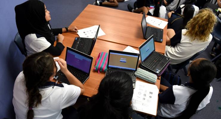 Students at Alexandria Park Community School in Sydney (Image: AAP/Paul Miller)