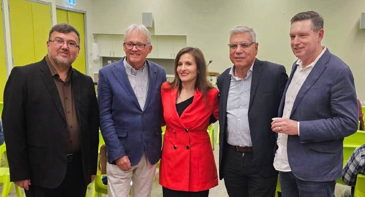 (L-R) Jamal Daoud, Michael O'Neill, Tania Mihailuk, Warren Mundine and Family First Party national director Lyle Shelton (Image: Supplied)