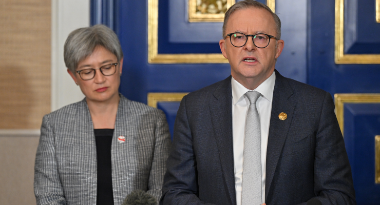 Foreign Affairs Minister Penny Wong and Prime Minister Anthony Albanese (Image: AAP/Mick Tsikas)