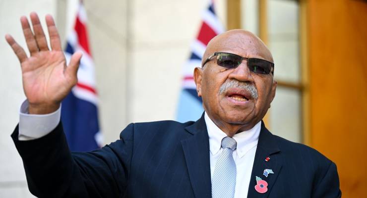Fiji PM Sitiveni Rabuka during his Australian visit (Image: AAP/Lukas Coch)