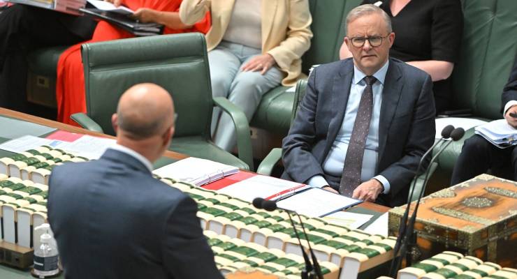 Peter Dutton and Anthony Albanese during question time (Image: AAP/Mick Tsikas)