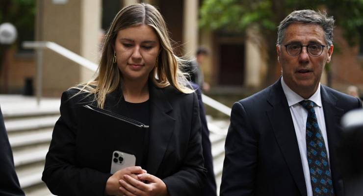 Brittany Higgins and her lawyer Leon Zwier (Image: AAP/Dean Lewins)