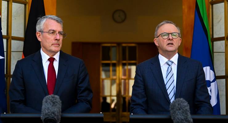 Attorney-General Mark Dreyfus and Anthony Albanese (Image: AAP/Lukas Coch)