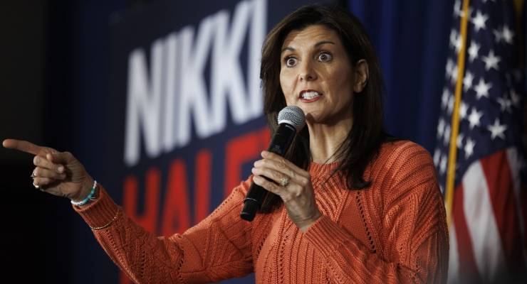 Nikki Haley campaigns in Salem, New Hampshire (Image: EPA/C.J. Gunther)