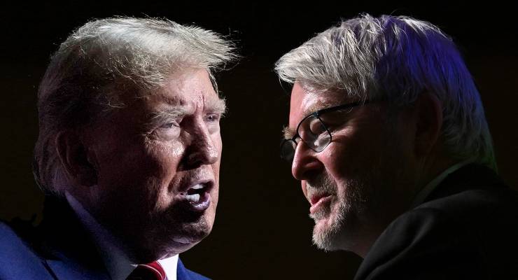 Donald Trump and Kevin Rudd (Images: AAP/Private Media)