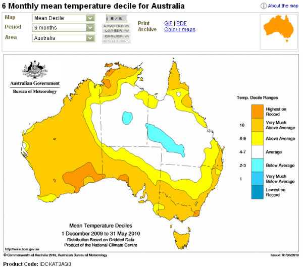 2-06-2010 6monthlymeantemperaturedecileforaustralia