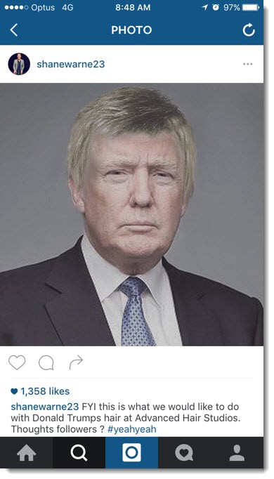 shane warne donald trump