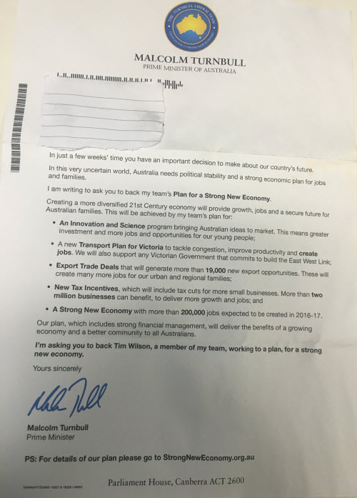 Turnbull letter