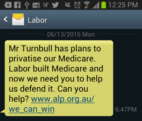 Labor text message