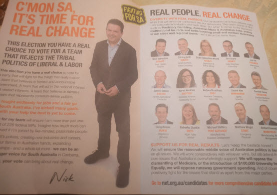 Nick Xenophon flyer