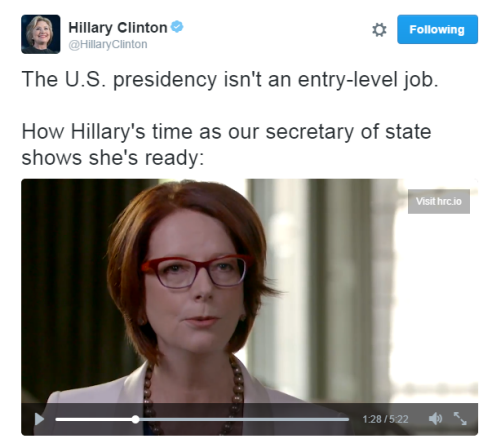 Gillard in Clinton ad