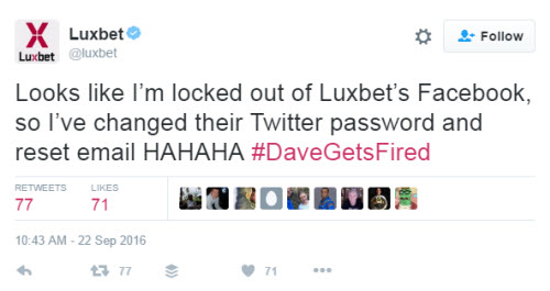 luxbet tweet