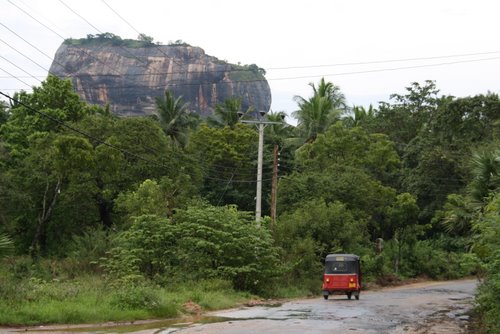 Sigiriya and tuk tuk.