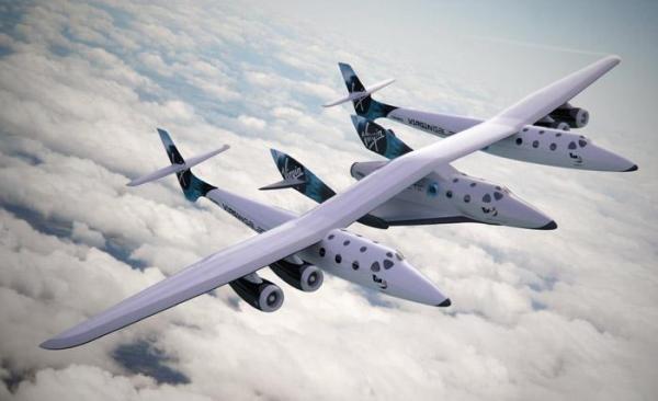 SpaceShip Two as carried by WhiteKnight Two, Virgin Galactic graphic