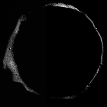 Erlanger Crater, 10 kilometres of deep wide perpetual darkness near the lunar north pole, image courtesy NASA