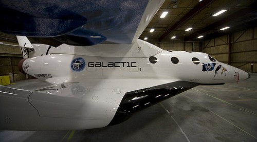 SpaceShip Two in the drop and ignite position, image by Virgin Galactic